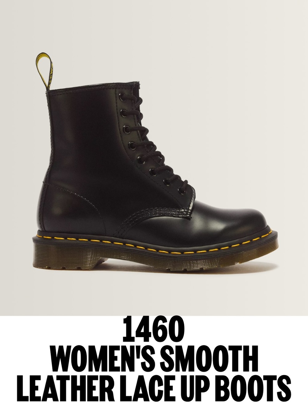 Dr. Martens Black Leather Lace-Up Women's Boots size 8